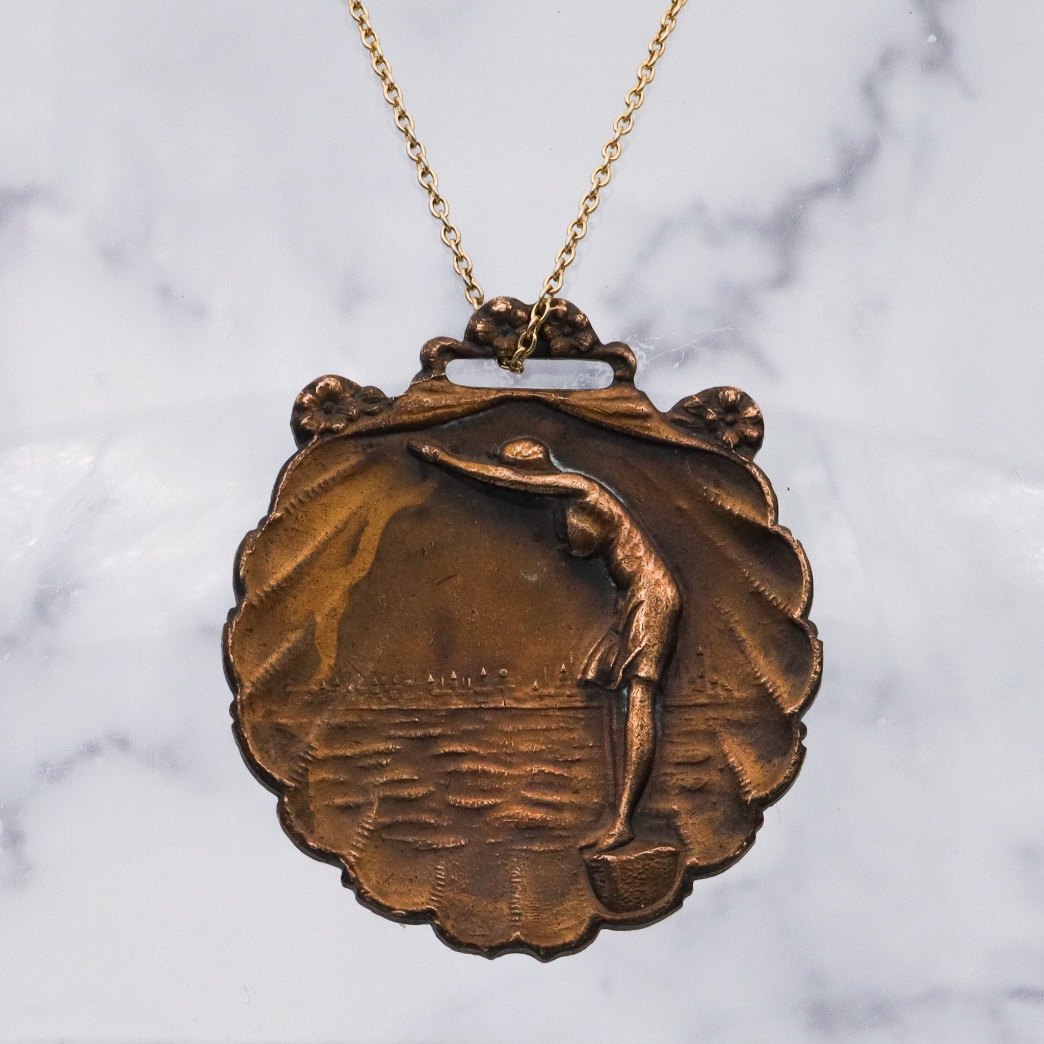 Antique Victorian Whitehead & Hoag brass diving medal